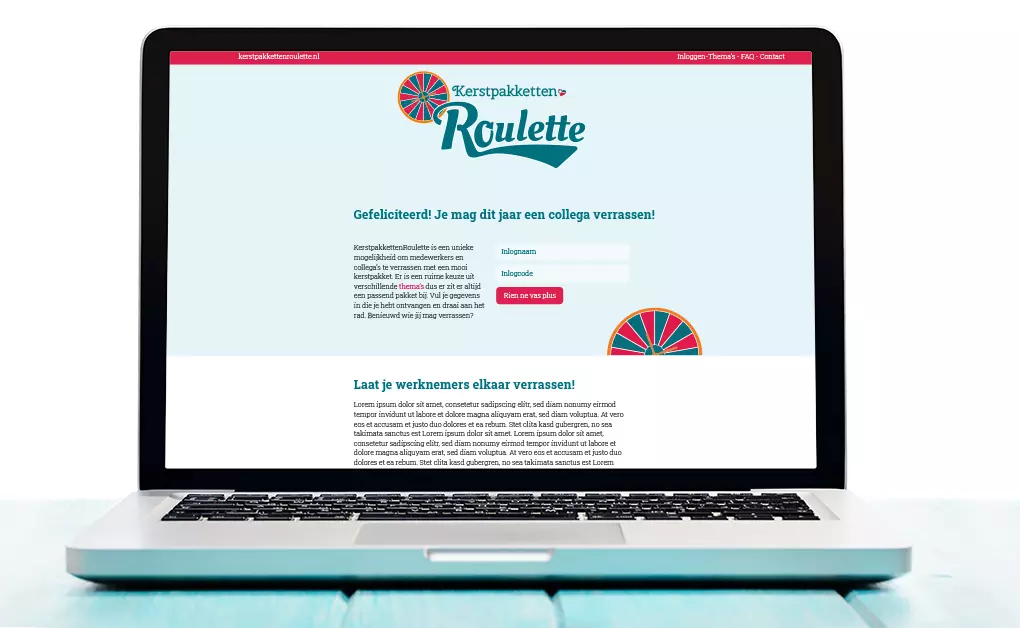 Website ontwerp roulette / quiz